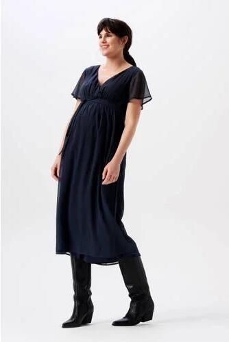 Noppies maternity zwangerschapsjurk Amelie van polyester donkerblauw - Foto 4