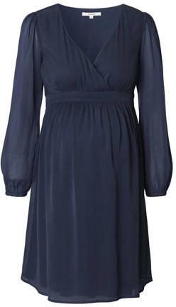 Noppies maternity zwangerschapsjurk Jaya van polyester donkerblauw