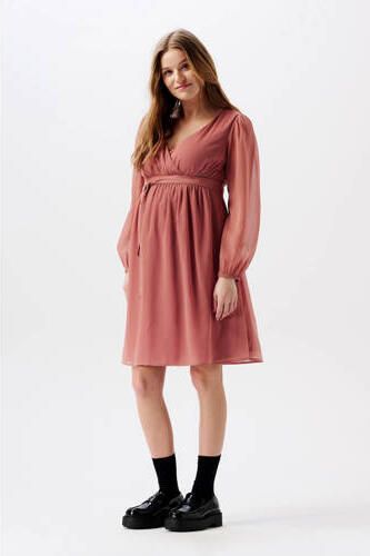 Noppies maternity zwangerschapsjurk Jaya van polyester oudroze - Foto 4