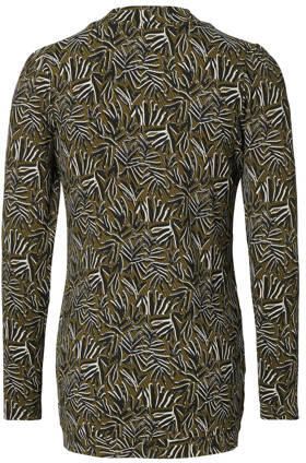 Noppies zwangerschapslongsleeve Rayne met all over print kaki wit zwart Groen Dames Viscose Opstaande kraag XXL - Foto 2