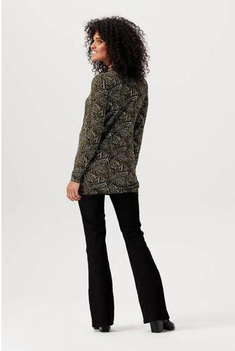 Noppies zwangerschapslongsleeve Rayne met all over print kaki wit zwart Groen Dames Viscose Opstaande kraag XXL - Foto 3