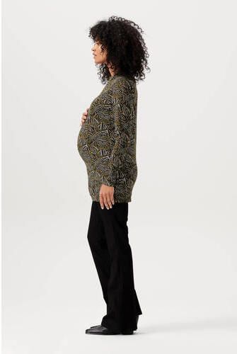 Noppies zwangerschapslongsleeve Rayne met all over print kaki wit zwart Groen Dames Viscose Opstaande kraag XXL - Foto 4