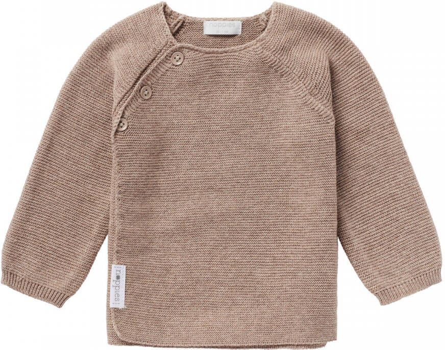 Noppies baby longsleeve Pino van katoen taupe melange Trui Bruin Effen 44 - Foto 2