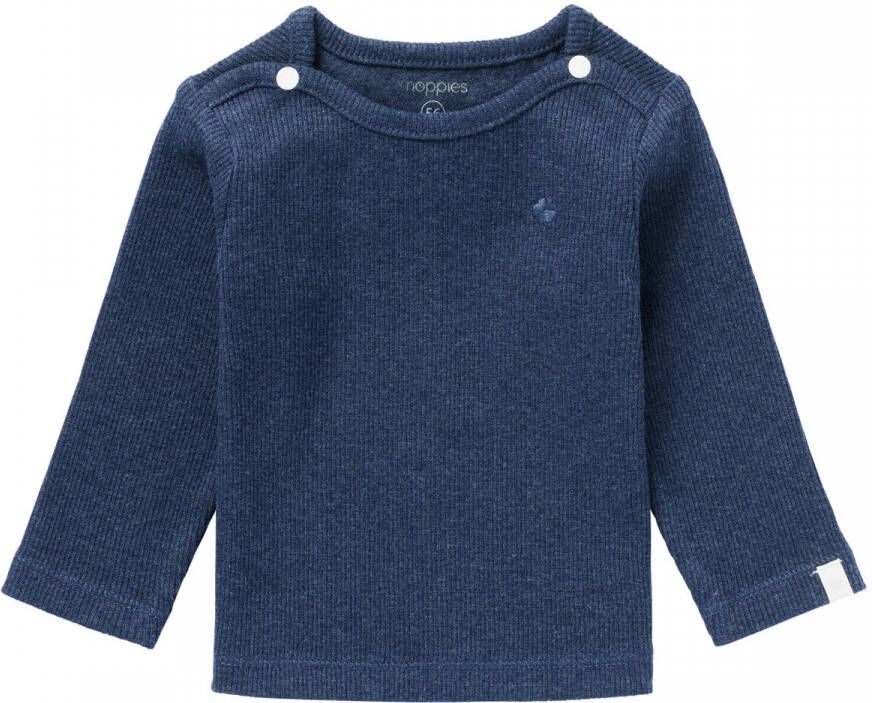 Noppies baby ribgebreide longsleeve Natal met biologisch katoen donkerblauw 44