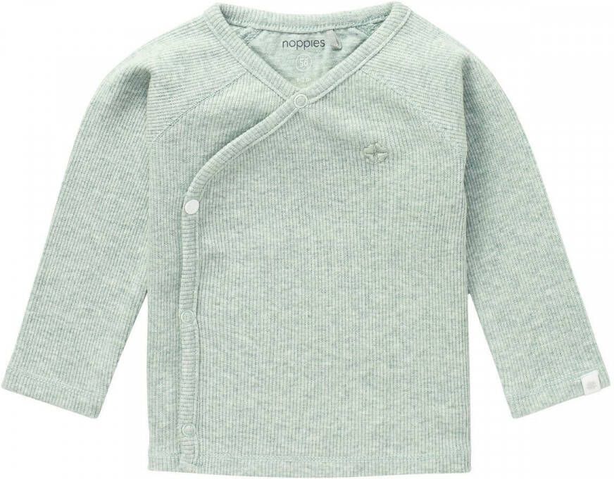Noppies baby longsleeve Nanyuki mintgroen Katoen V-hals 44