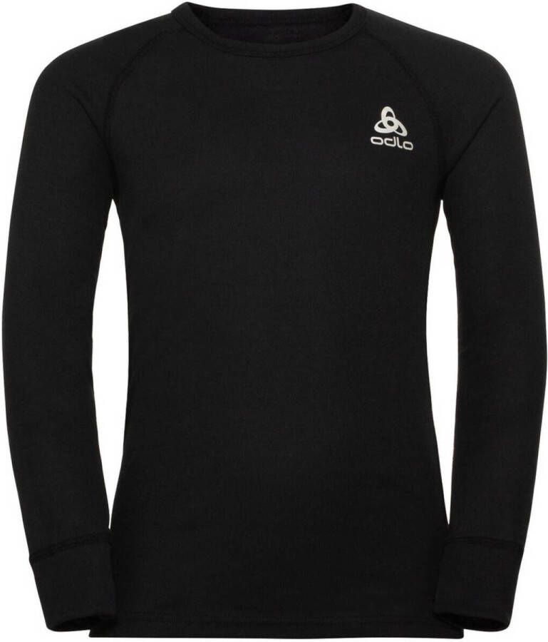 Odlo unisex thermoshirt zwart Thermo ondergoed Jongens Meisjes Gerecycled polyester (duurzaam) Ronde hals 164