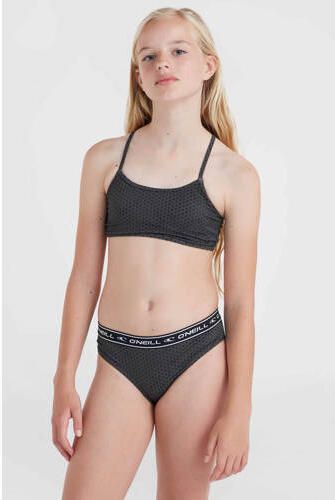 O'Neill crop bikini Sportclub Active zwart Meisjes Polyester Effen 128 - Foto 4