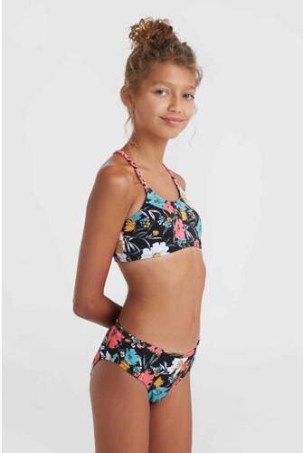 O'Neill crop bikini Tropics zwart multi Meisjes Polyester Bloemen 164 - Foto 2