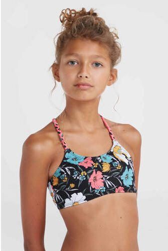 O'Neill crop bikini Tropics zwart multi Meisjes Polyester Bloemen 164 - Foto 3