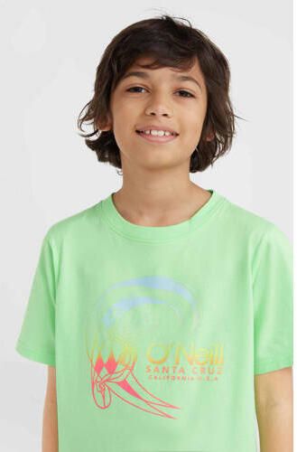 O'Neill T-shirt met printopdruk neon groen Jongens Katoen Ronde hals Printopdruk 128