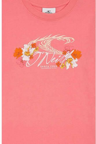 O'Neill T-shirt met printopdruk roze Meisjes Katoen Ronde hals Printopdruk 116
