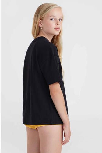 O'Neill T-shirt met printopdruk zwart Meisjes Katoen Ronde hals Printopdruk 140