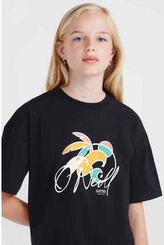 O'Neill T-shirt met printopdruk zwart Meisjes Katoen Ronde hals Printopdruk 140 - Foto 2