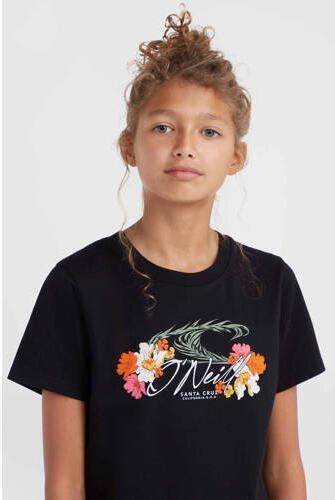 O'Neill T-shirt met printopdruk zwart Meisjes Katoen Ronde hals Printopdruk 116 - Foto 3