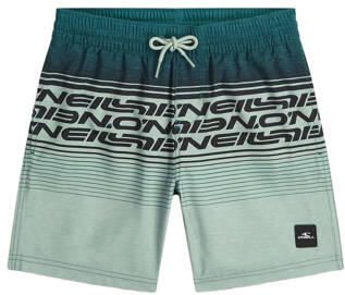 O'Neill zwemshort Logo Stripe lichtgroen donkergroen Jongens Polyester