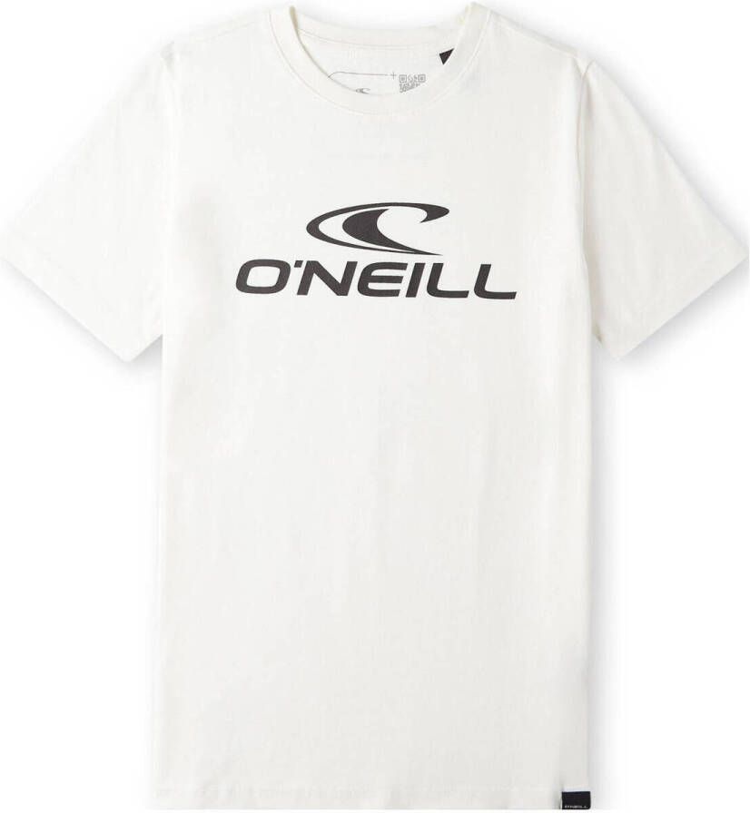 O'Neill T-shirt Wave met logo wit zwart Jongens Katoen Ronde hals Logo 116