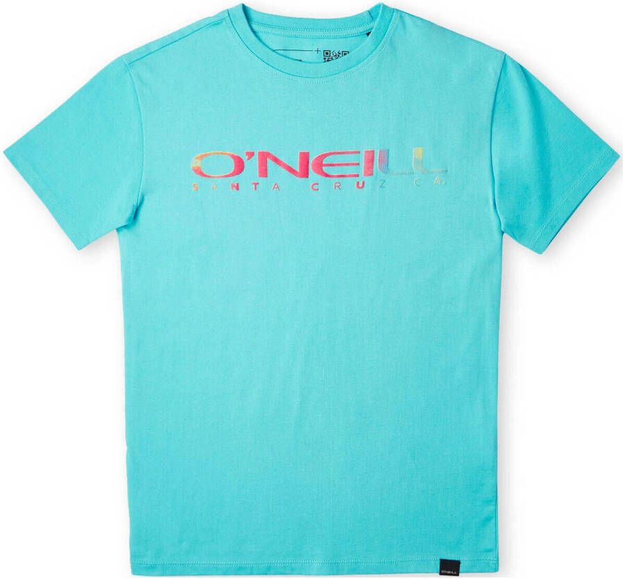 O'Neill T-shirt Sanborn met logo turquoise Blauw Jongens Katoen Ronde hals 164