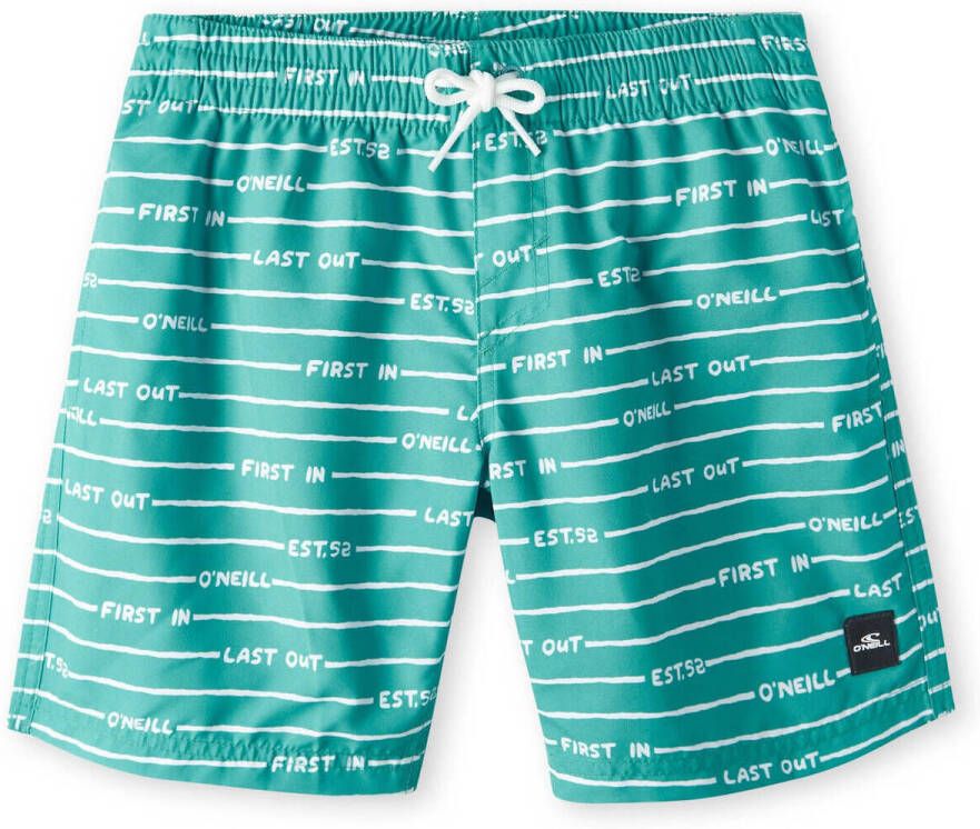 O'Neill gestreepte zwemshort All Year turquoise Blauw Jongens Polyester 152 - Foto 2