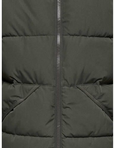 ONLY & SONS JUNIOR gewatteerde winterjas donkergroen Jongens Polyester Opstaande kraag - Foto 4