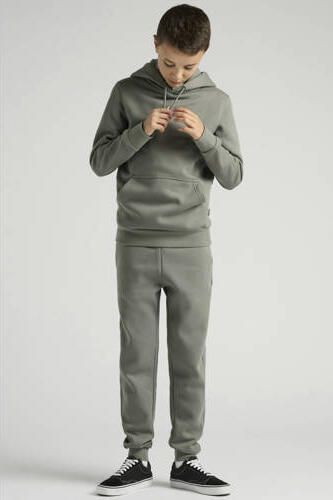 ONLY & SONS JUNIOR joggingbroek grijs Jongens Katoen Effen - Foto 5