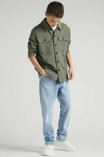 ONLY & SONS JUNIOR overshirt grijsgroen Overhemd Jongens Polyester Klassieke kraag - Foto 4