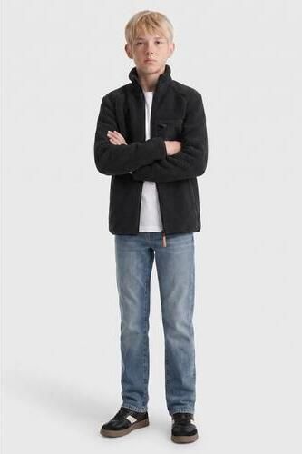 ONLY & SONS JUNIOR teddy jas zwart Jongens Polyester Opstaande kraag - Foto 3