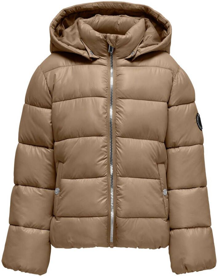 ONLY KIDS GIRL gewatteerde winterjas KOGEMMY bruin