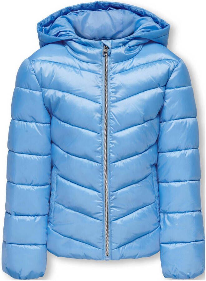 Only KIDS GIRL gewatteerde tussenjas KOGTANEA lichtblauw Meisjes Polyester Capuchon 128