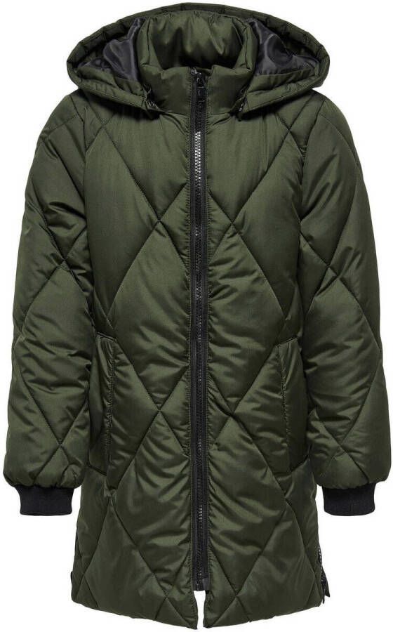 ONLY KIDS GIRL quilted gewatteerde winterjas KOGNINA kaki
