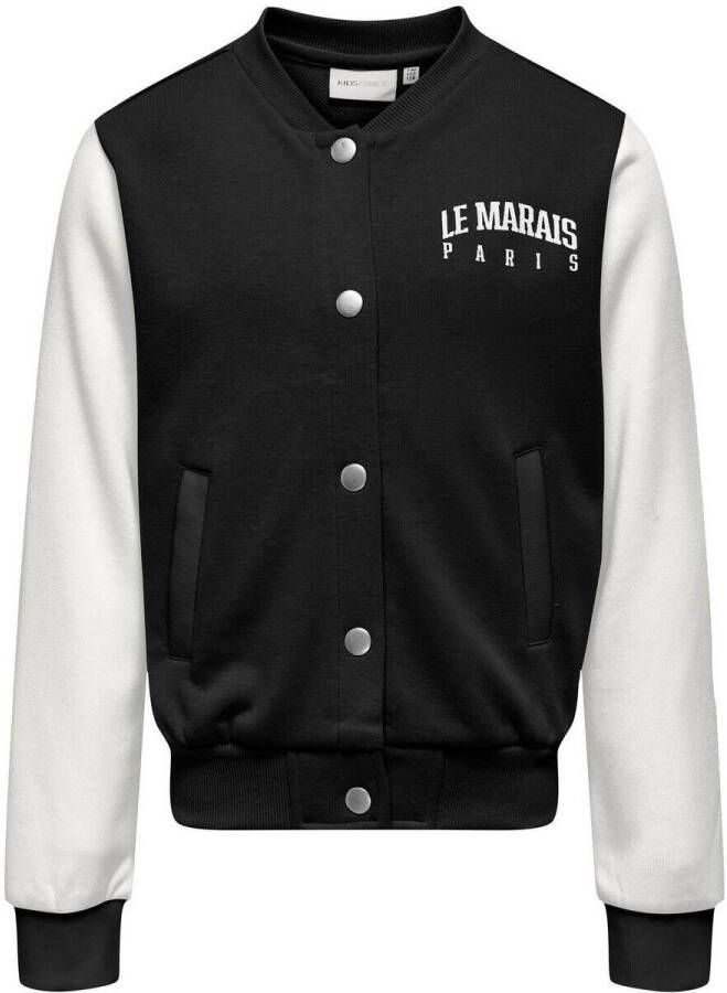 Only KIDS GIRL baseball vest KOGBOLETTE zwart wit Meisjes Sweat Ronde hals 122 128