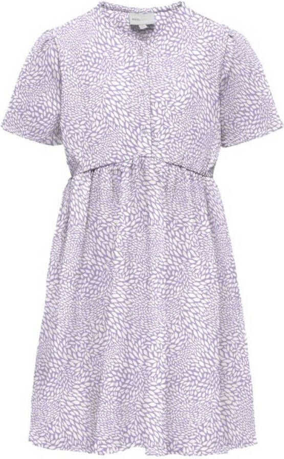 Only KIDS GIRL jurk KOGLINO-DANI met dierenprint lila Paars Meisjes Polyester V-hals 116 - Foto 2