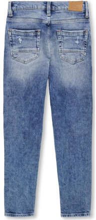 Only KIDS BOY tapered fit jeans KOBDENVER medium blue denim Blauw Jongens Stretchdenim 128
