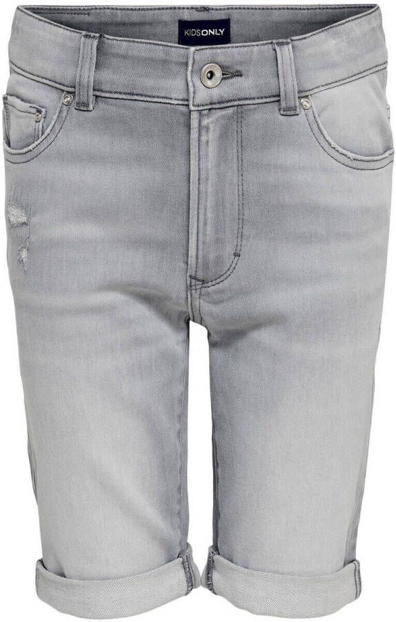 ONLY KIDS BOY slim fit jeans bermuda KOBMATT light grey denim
