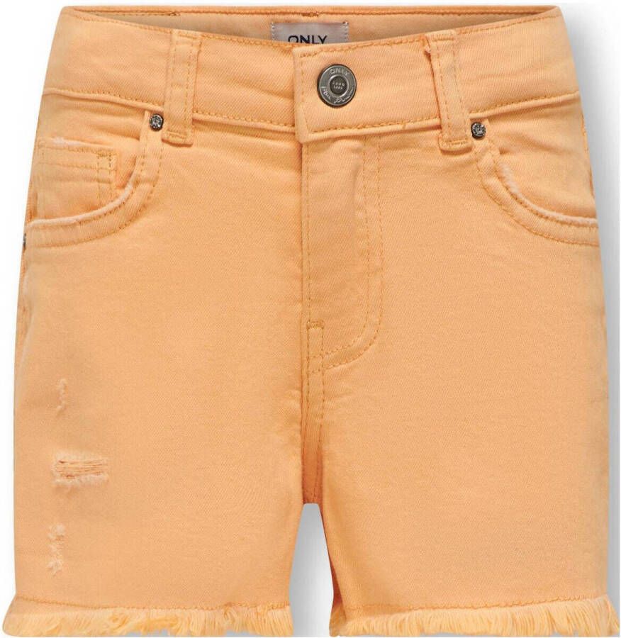 Only KIDS GIRL short KOGROBYN met slijtage oranje Korte broek Meisjes Katoen 164 - Foto 2