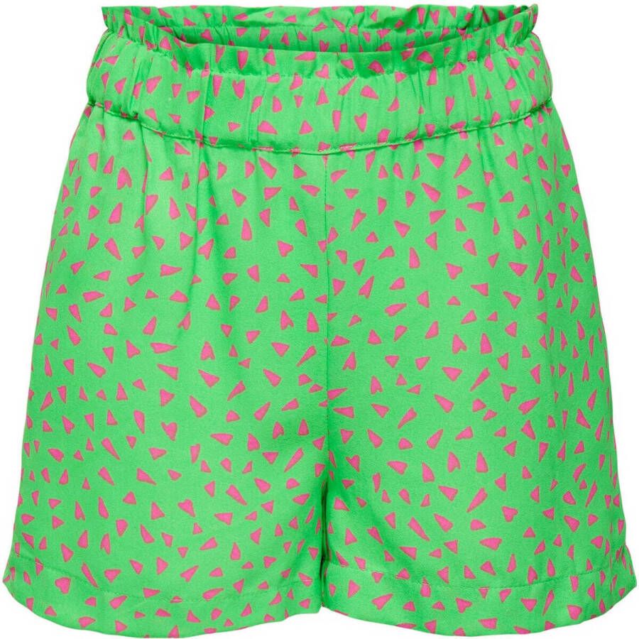 Only KIDS GIRL short KOGLINO met all over print groen roze Korte broek Meisjes Polyester 116