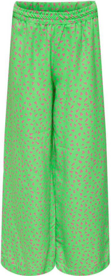 Only KIDS GIRL broek KOGLINO met all over print groen roze Meisjes Polyester 128