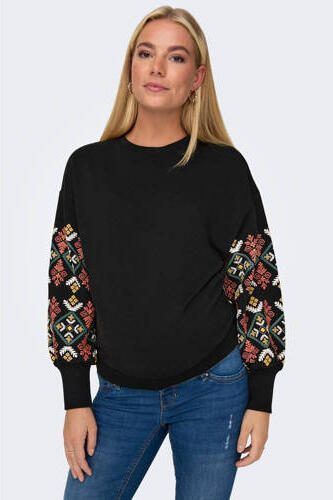 ONLY MATERNITY gebloemde zwangerschapssweater OLMBROOKE zwart Trui Bloemen XXL - Foto 3