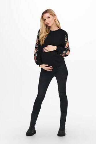 ONLY MATERNITY gebloemde zwangerschapssweater OLMCONNY zwart Trui Bloemen XXL - Foto 3