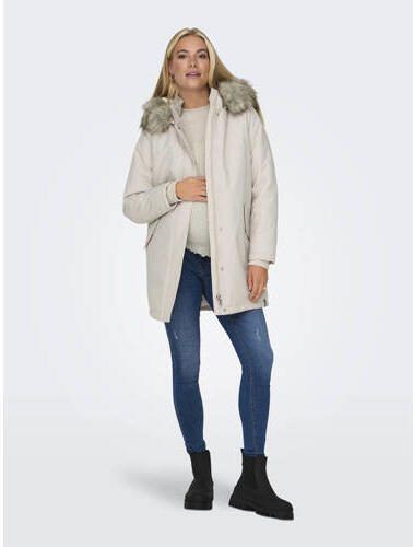 ONLY MATERNITY gewatteerde zwangerschapsjas winter OLMNEWKATY lichtgrijs Dames Polyester Capuchon XXL - Foto 3