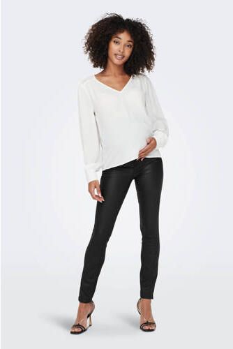 ONLY MATERNITY low waist skinny zwangerschapsjeans OLMKENDELL zwart Dames Viscose XL-32