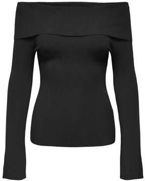 ONLY MATERNITY pullover zwart Trui Dames Viscose Off shoulder Effen XXL