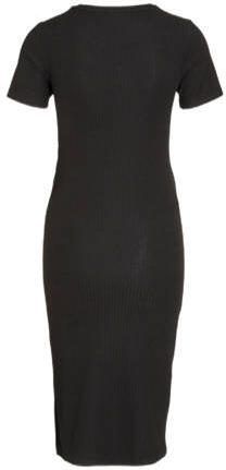 ONLY MATERNITY ribgebreide zwangerschapsjurk OLMNELLA zwart Dames Polyester Ronde hals XXL - Foto 3