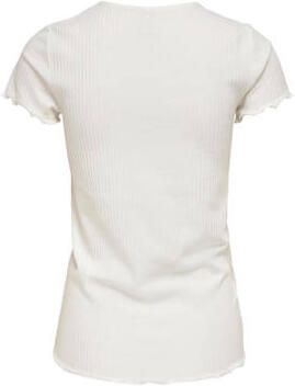 ONLY MATERNITY ribgebreide zwangerschapstop OLMEMMA wit Dames Polyester Ronde hals XXL