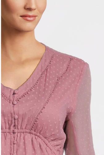 ONLY MATERNITY semi-transparante zwangerschapsblouse OLMBETTINA oudroze Dames Polyester V-hals XXL