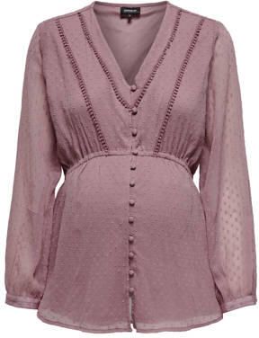 ONLY MATERNITY semi-transparante zwangerschapsblouse OLMBETTINA oudroze Dames Polyester V-hals XXL - Foto 2