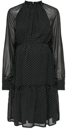 ONLY MATERNITY semi-transparante zwangerschapsjurk OLMISABELLA met plooien zwart Dames Polyester Opstaande kraag XXL