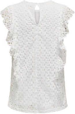 ONLY MATERNITY semi-transparante zwangerschapstop OLMCAMELIA wit Dames Polyester Ronde hals XXL