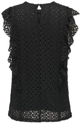 ONLY MATERNITY semi-transparante zwangerschapstop OLMCAMELIA zwart Dames Polyester Ronde hals XXL