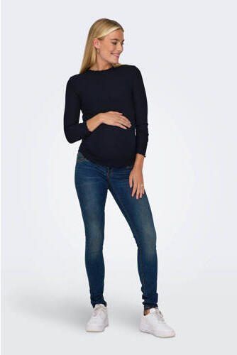 ONLY MATERNITY skinny zwangerschapsjeans OLMWAUW dark blue denim Blauw Dames Stretchdenim XXL-32 - Foto 4