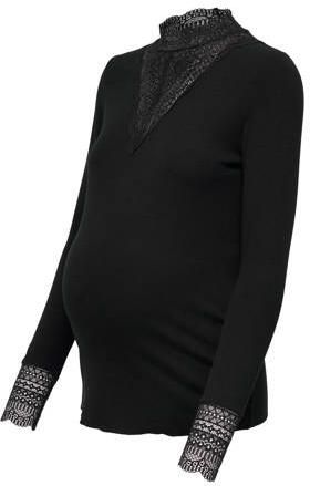 ONLY MATERNITY top OLMTILDE met kant zwart Dames Viscose Col Effen XXL - Foto 2